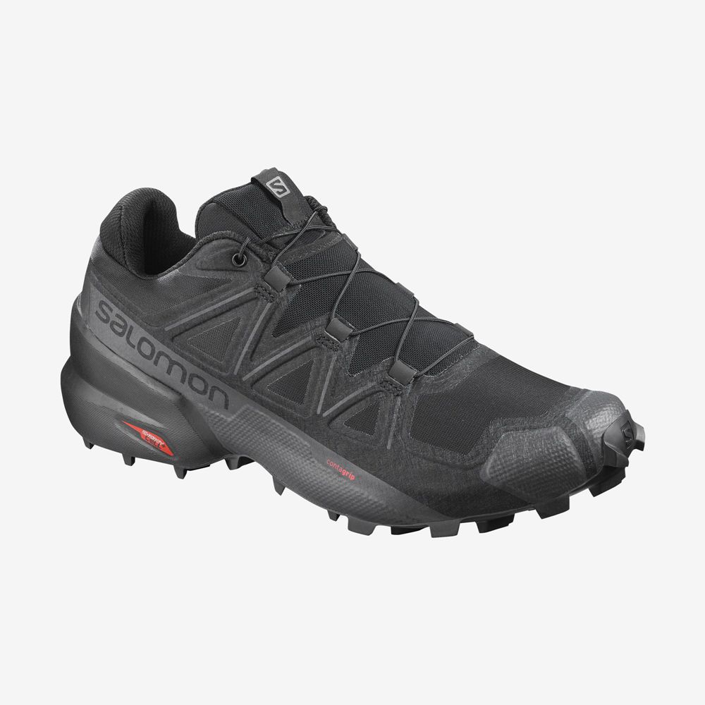 Zapatillas Trail Running Salomon Hombre Negras - Salomon Argentina SPEEDCROSS 5 WIDE,896251-GUV